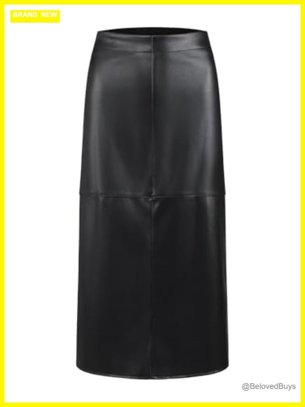 Faux Leather High Waist Pencil Skirt Midi Side Zip Work Office